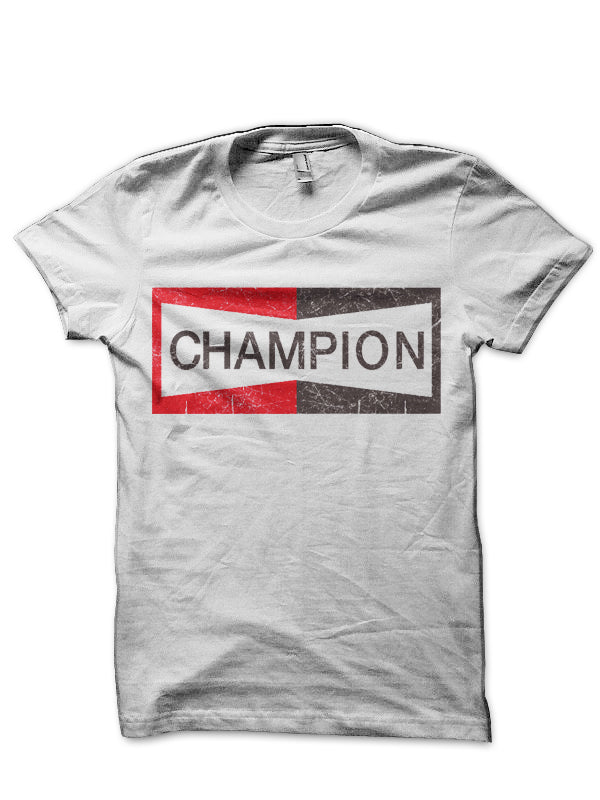 CHAMPION BRAD PITT White T-Shirt Hoodie, Sweatshirt | PureTeeCo.com