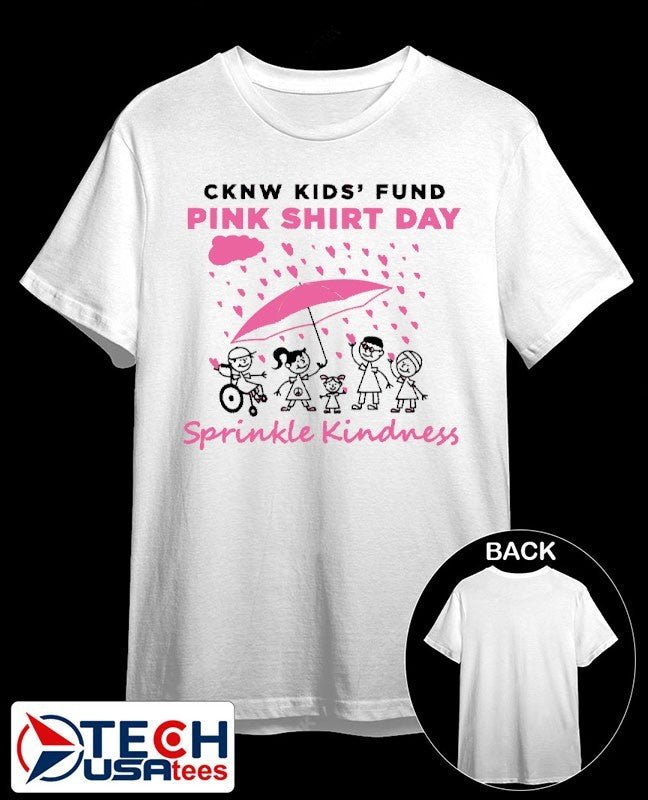CKNW Kids’ Fund Pink Shirt Day Sprinkle Kindness shirt