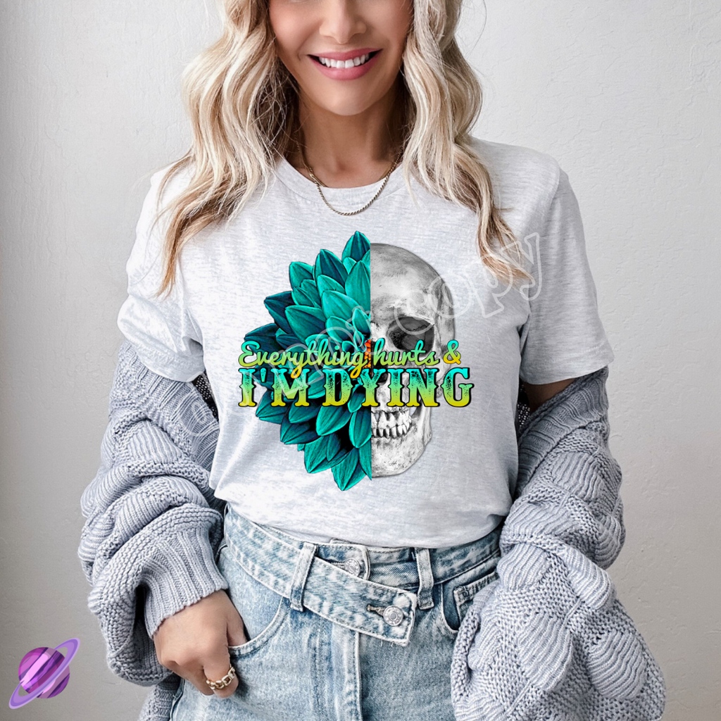 EVERYTHING HURTS TEE Hoodie, Sweatshirt | PureTeeCo.com (Image 1)