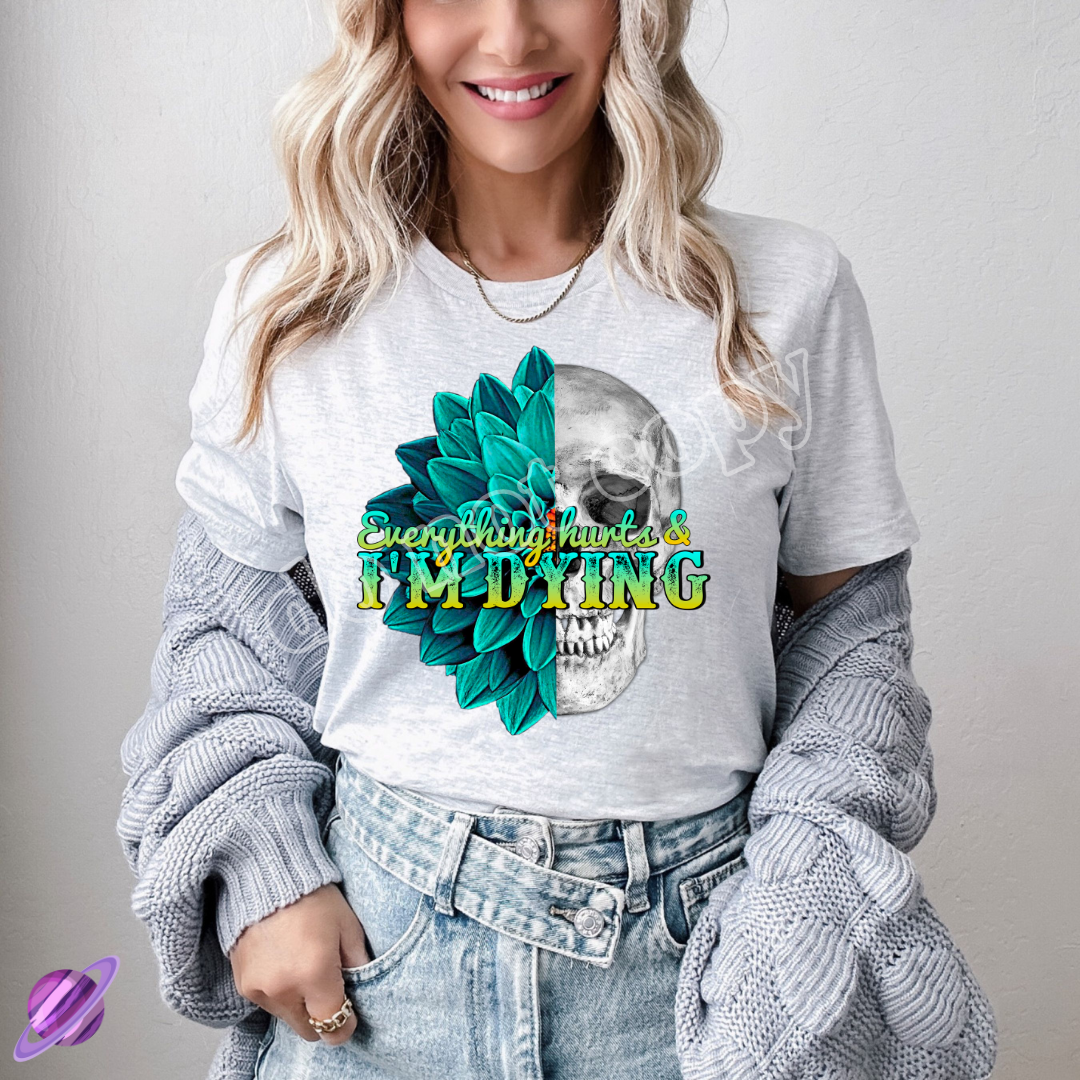 EVERYTHING HURTS TEE Hoodie, Sweatshirt | PureTeeCo.com (Image 1)
