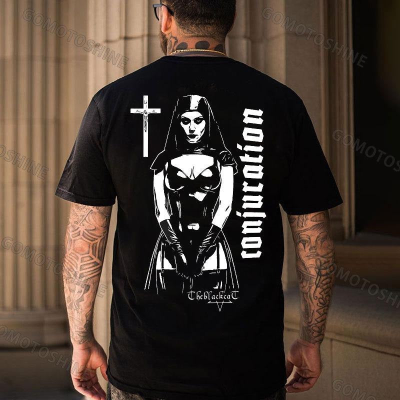 CONJURATION Nun Print Men's T-Shirt Hoodie, Sweatshirt | PureTeeCo.com