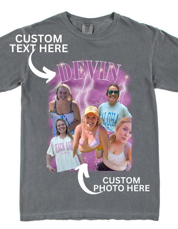CUSTOM YOUR OWN BOOTLEG SHIRT, CUSTOM BOOTLEG SHIRT, CUSTOM RAP SHIRT, CUSTOM PHOTO SHIRT, GIFT FOR HIM, VINTAGE CUSTOM RAP SHIRT, VINTAGE 90'S OUTFIT, PERSONALIZED SHIRT, FUNNY PHOTO SHIRT, CUSTOM UNISEX SHIRT CASUAL COTTON T-SHIRT Fabric Menswear