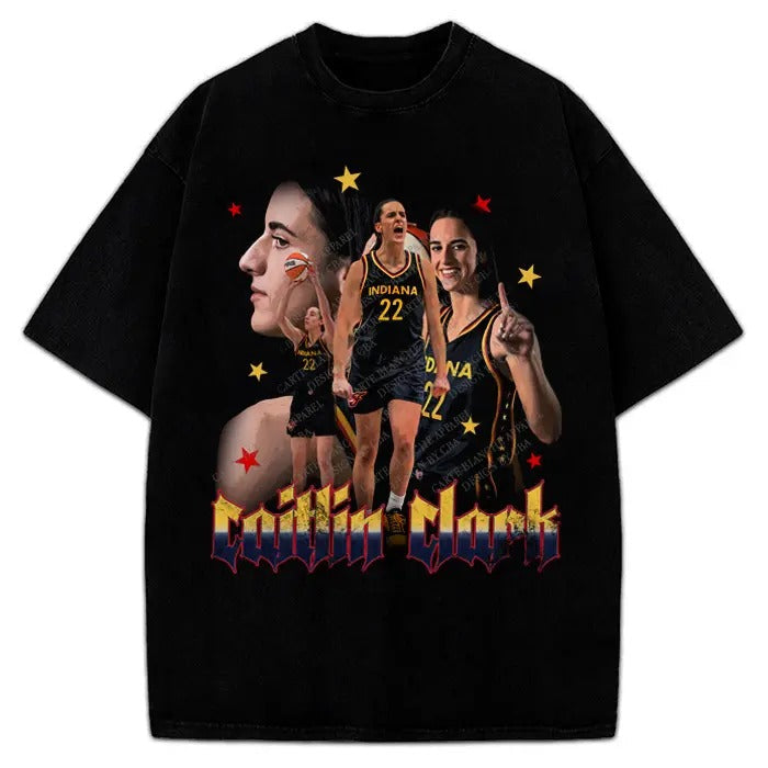 Caitlin Clark Fever T-Shirt Indiana Basketball Fan Art Graphic Tee Crewneck Cotton Hoodie, Sweatshirt | PureTeeCo.com