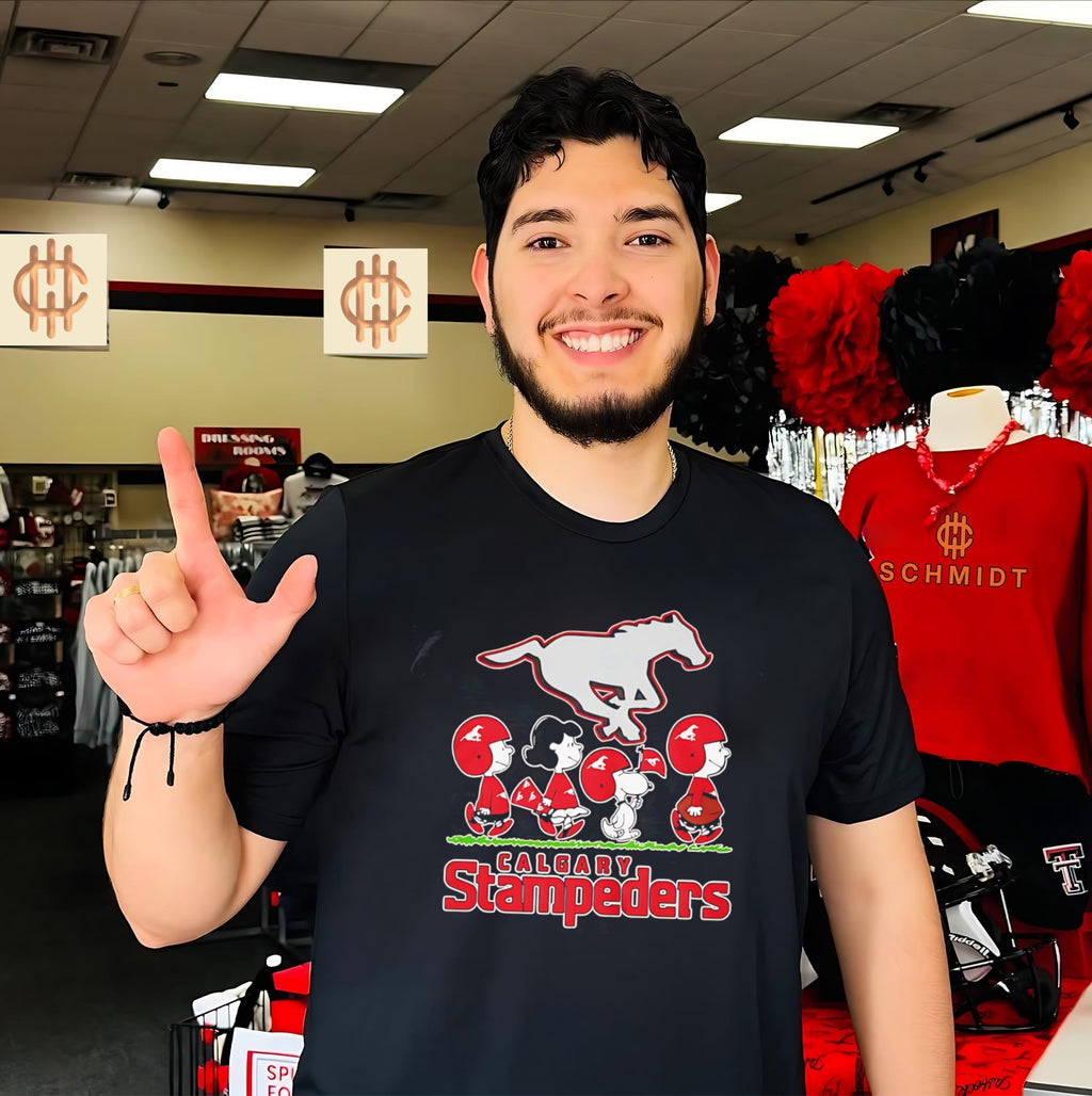 Calgary Stampeders features Peanuts Abbey Road shirt