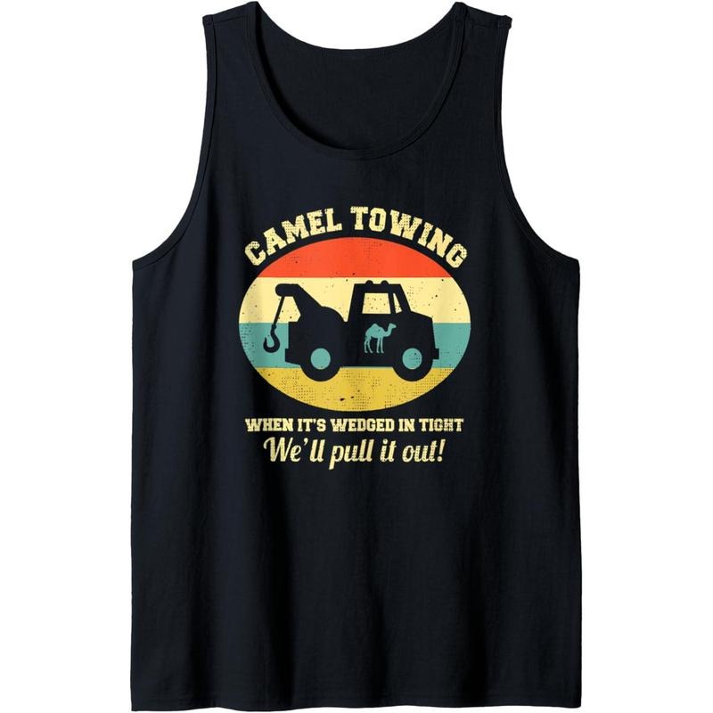 Camel Towing Retro Adult Humor Saying Funny Halloween Funny Tank Top Made in USA T-Shirts, Hoodie, Sweatshirt | PureTeeCo.com