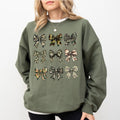 Camo Coquette Bows Hunting Sweatshirt for Women, Camouflage Bows Crewneck, Hunter's Wife Top, Duck Hunt Pullover, Cotton...