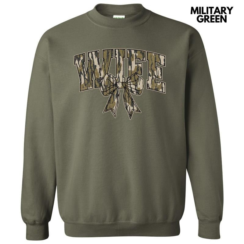Camo Wife Coquette Sweatshirt 'NLB T-Shirts, Hoodie | PureTeeCo.com