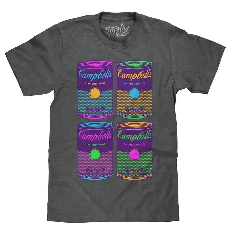 Campbell's Soup Can Pop Art T-Shirt - Charcoal Gray Hoodie, Sweatshirt | PureTeeCo.com