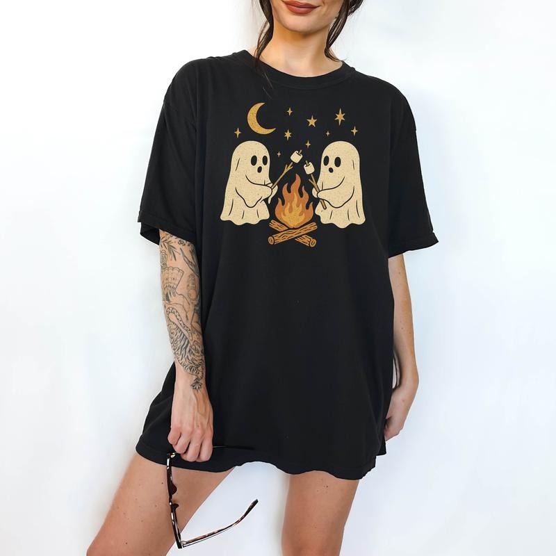 Campfire Ghosts - T-Shirt, Unisex T-Shirt, Funny Tee, Comfortable Shirt,  Hallowen Theme Hoodie, Sweatshirt | PureTeeCo.com