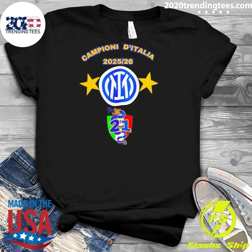 Campioni D’italia Inter Milan Serie A Champions 2025 26 Nerazzurri Logo Shirt