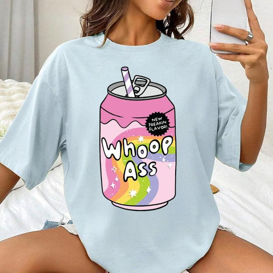 Can Of Whoop A** Graphic T-shirt, vintage graphic shirt Casual Oversized Cotton Shirt for the Comfort Fabric Top Womenswear Unisex Women Lady Tshirt