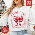 Candy Cane Christmas Club Sweatshirt, Christmas Sweater, Women's Holiday Crewneck T-Shirts, Hoodie | PureTeeCo.com