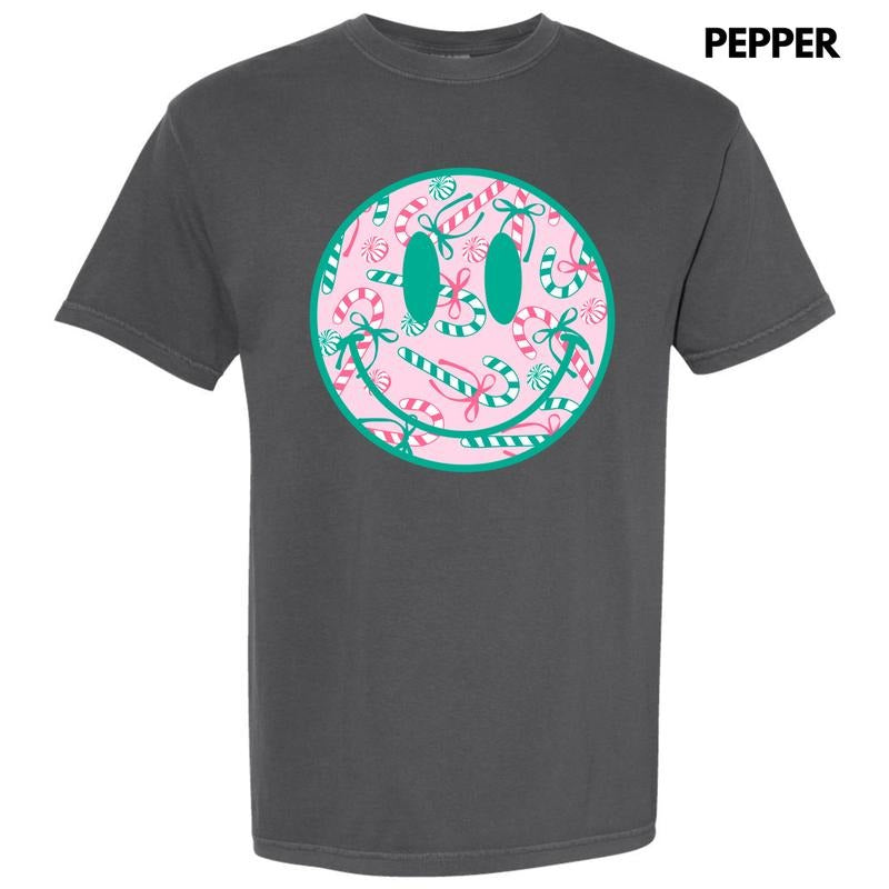 Candy Cane Happy Face Comfort Colors T-Shirt 'NLB' Hoodie, Sweatshirt | PureTeeCo.com
