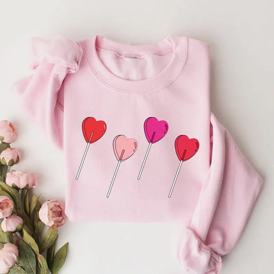 Candy Heart Sweatshirt, Heart Sucker Sweatshirt, Valentines Day Sweatshirt, Cute Valentines Sweatshirt, Valentine Graphic Tee
