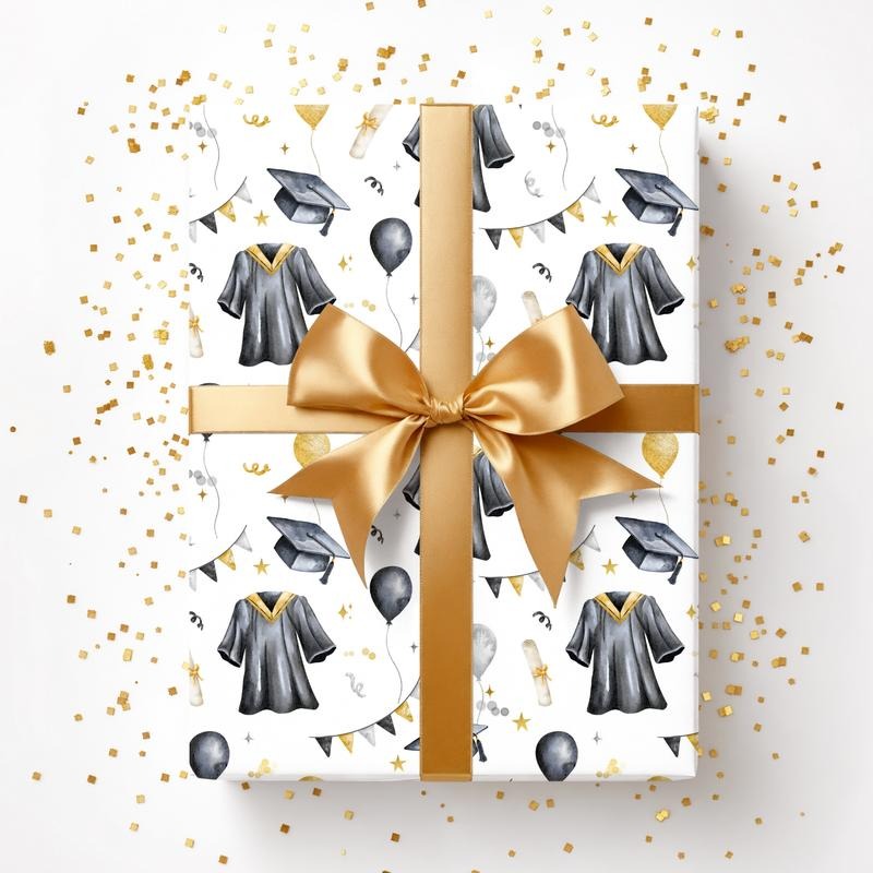 Cap & Gown Graduation Wrapping Paper T-Shirts, Hoodie, Sweatshirt | PureTeeCo.com