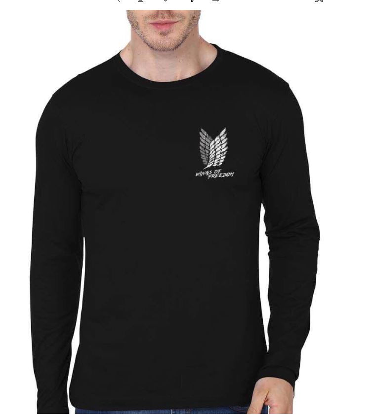 Wings Of Freedom Full Sleeve Black T-Shirt Hoodie, Sweatshirt | PureTeeCo.com