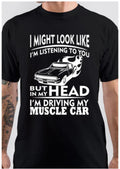 Iâ€™M Driving My Muscle Car Half Sleeve Black T-Shirt Hoodie, Sweatshirt | PureTeeCo.com