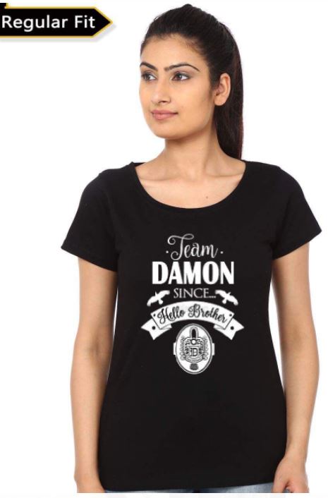 Team Damon Girls Black T-Shirt Hoodie, Sweatshirt | PureTeeCo.com