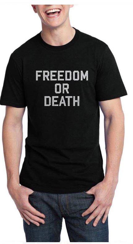 Freedom Or Death Half Sleeve Black T-Shirt Hoodie, Sweatshirt | PureTeeCo.com