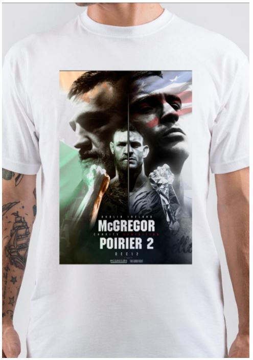 Mcgregor  Vs Poirier 2 Half Sleeve White T-Shirt Hoodie, Sweatshirt | PureTeeCo.com