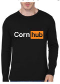 Corn Hub Full Sleeve Black T-Shirt Hoodie, Sweatshirt | PureTeeCo.com