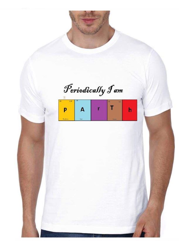 Periodically I Am Parth Half Sleeve White T-Shirt Hoodie, Sweatshirt | PureTeeCo.com