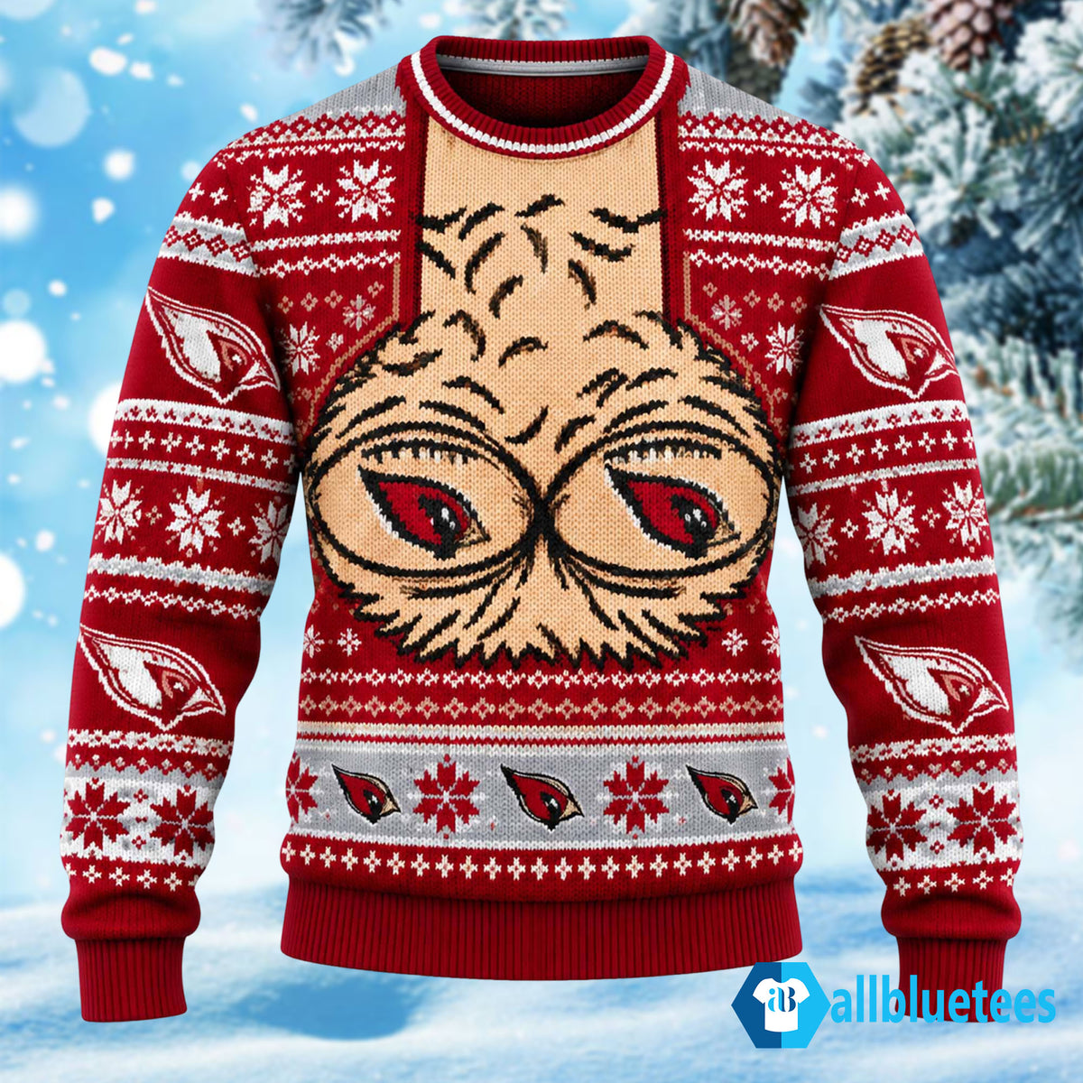 Cardinals Hairy Chest Custom Ugly Christmas Sweater