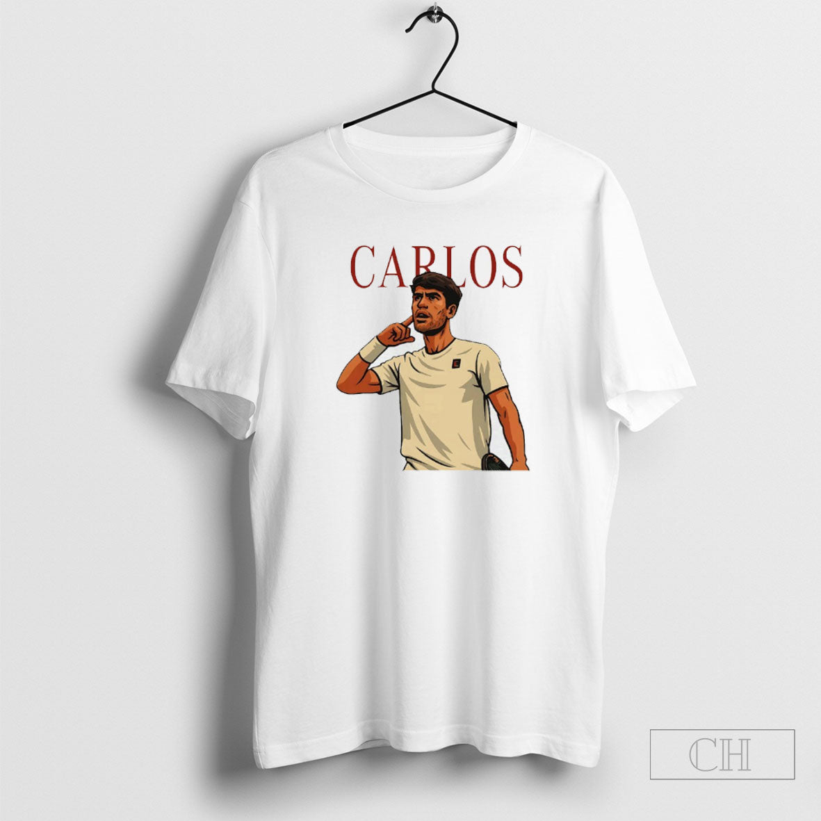 Carlos Alcaraz Cartoon Tennis Fan