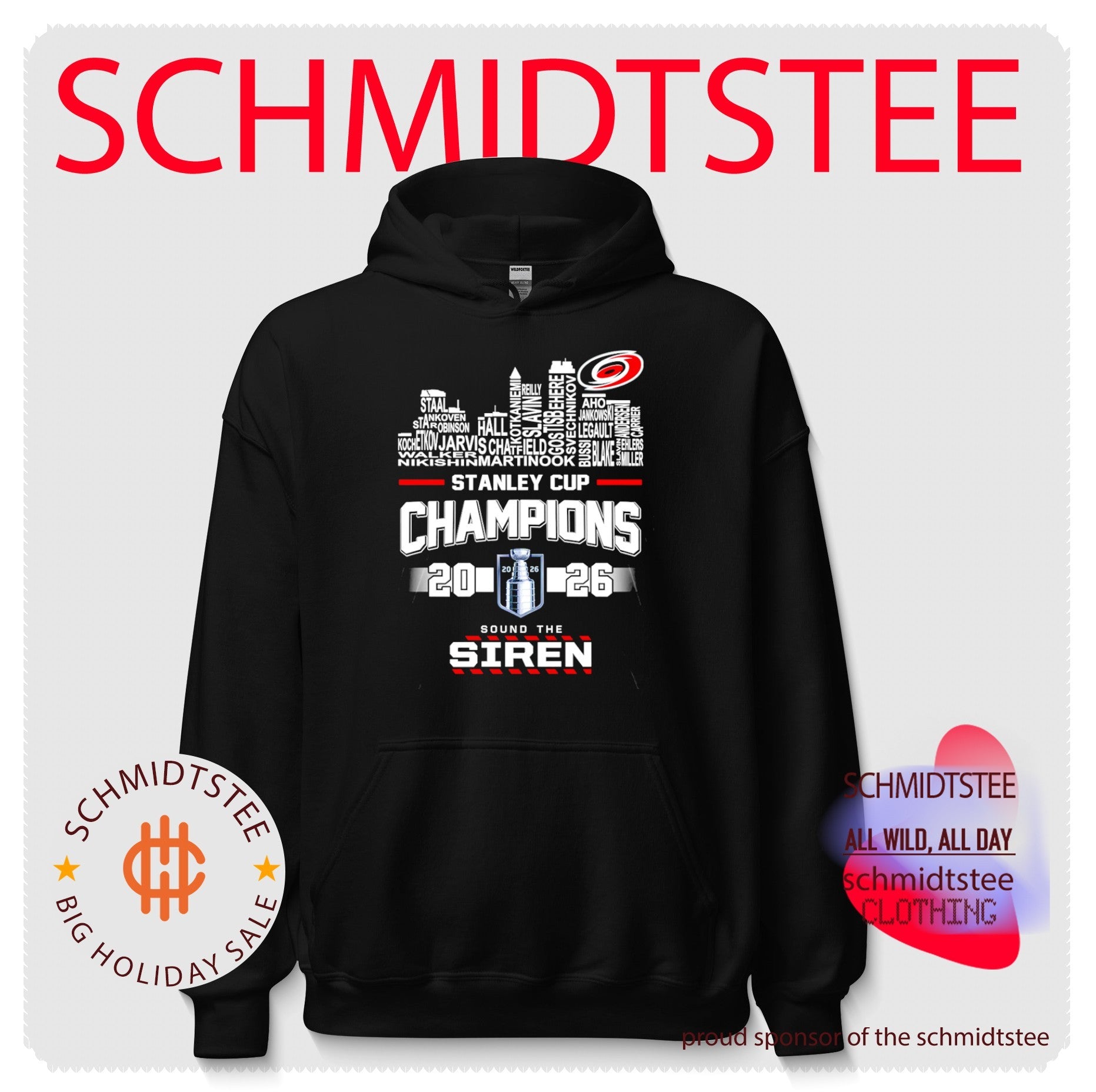 Carolina Hurricanes 2026 Stanley Cup Champions name skyline shirt