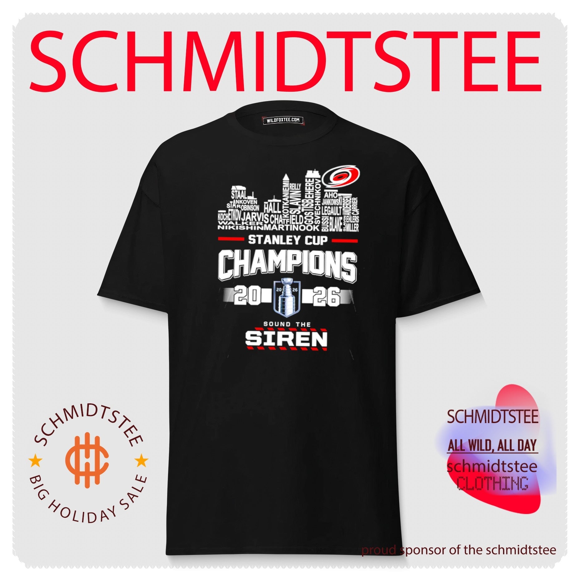 Carolina Hurricanes 2026 Stanley Cup Champions name skyline shirt