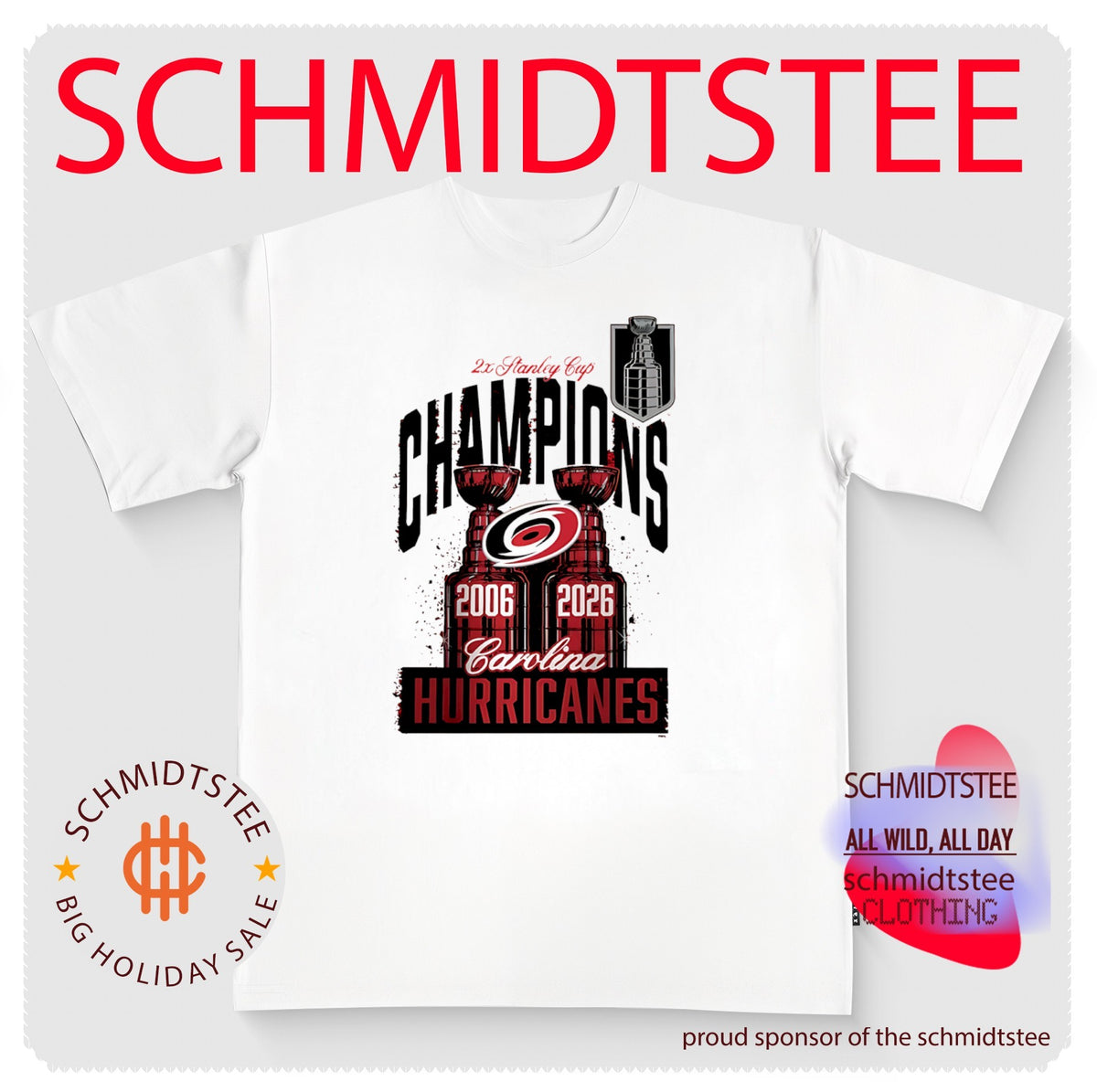 Carolina Hurricanes Two-Time Stanley Cup Champions 2006 2026 Earned & Raised shirt
