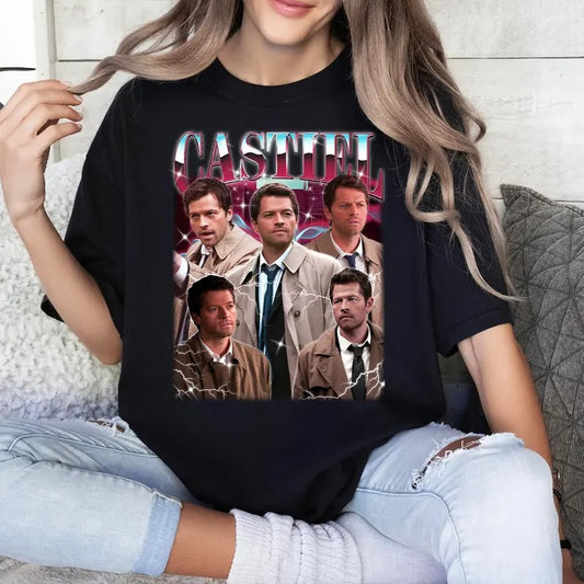 Castiel T Shirt, Vintage Castiel  T Shirt, Gift For Woman and Man Unisex T-Shirt Sweatshirt HoodieQuotes Casual Cotton