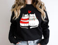 Cat Couple Sweatshirt, Valentines Day Cat Owner Hoodie, Cats Lover Gift Sweatshirt, Gift For Girlfriend, Cat Hearts...