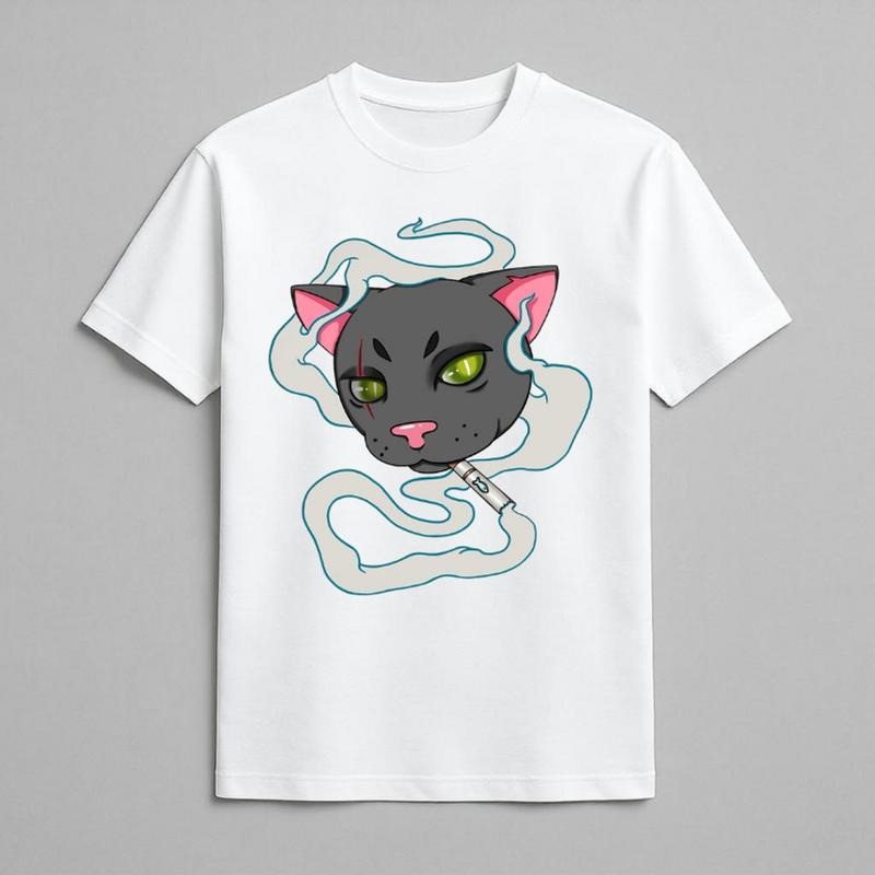 Cat Smoking Funny Y2k T-Shirt, Vintage Graphic Tee, Y2k Clothing, 2000s Nostalgia, Unisex Cotton Crewneck T-Shirt...