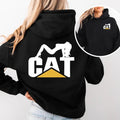 Cat With Lady Hoodie, Classic Workwear Graphic Hoodie, Funny Woman Cat Graphic Design Hooded, Iconic Construction...