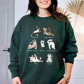 Cat Yoga Poses Sweater, Namaste Yoga Cat Sweatshirt, Cute Yogi Cat Longsleeve, Meditation Cat Crewneck T-Shirts, Hoodie