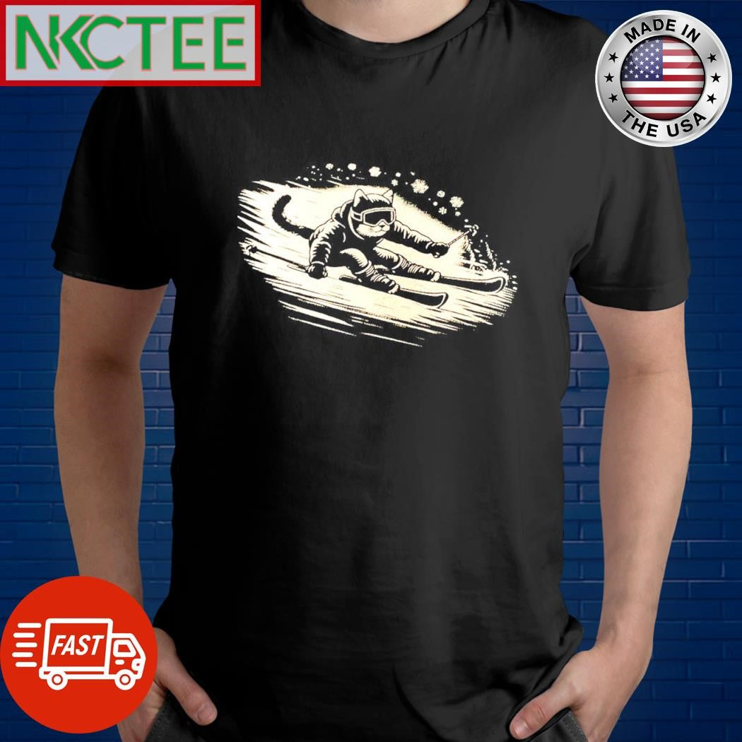 Cat is skiing shirt