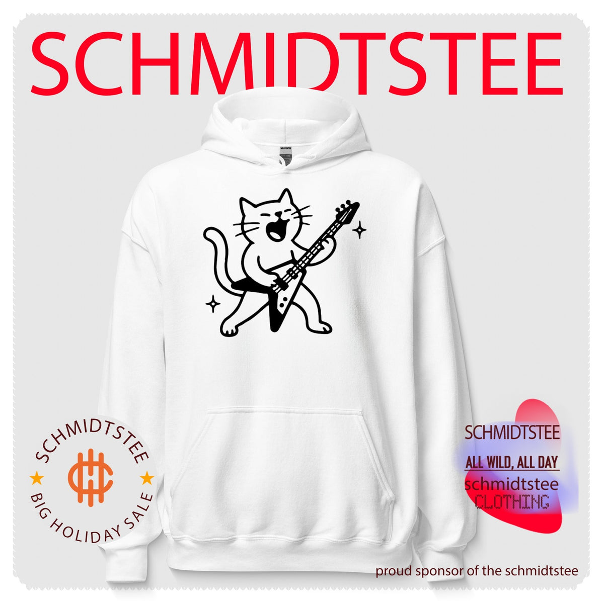 Cat playing guitar shirt