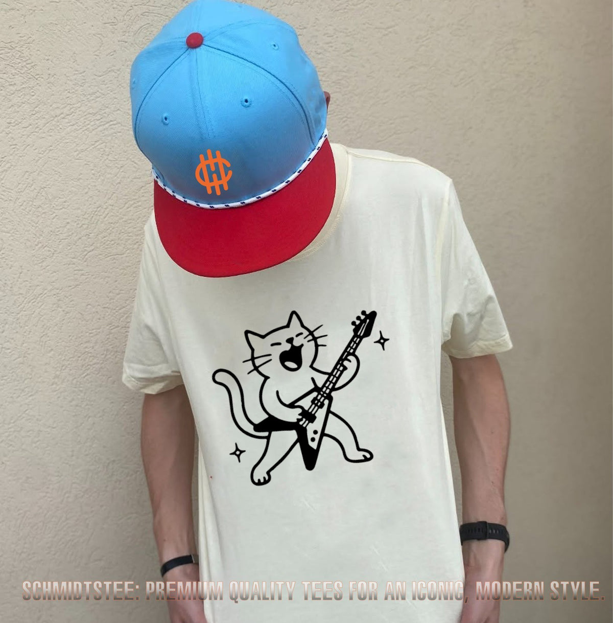 Cat playing guitar shirt
