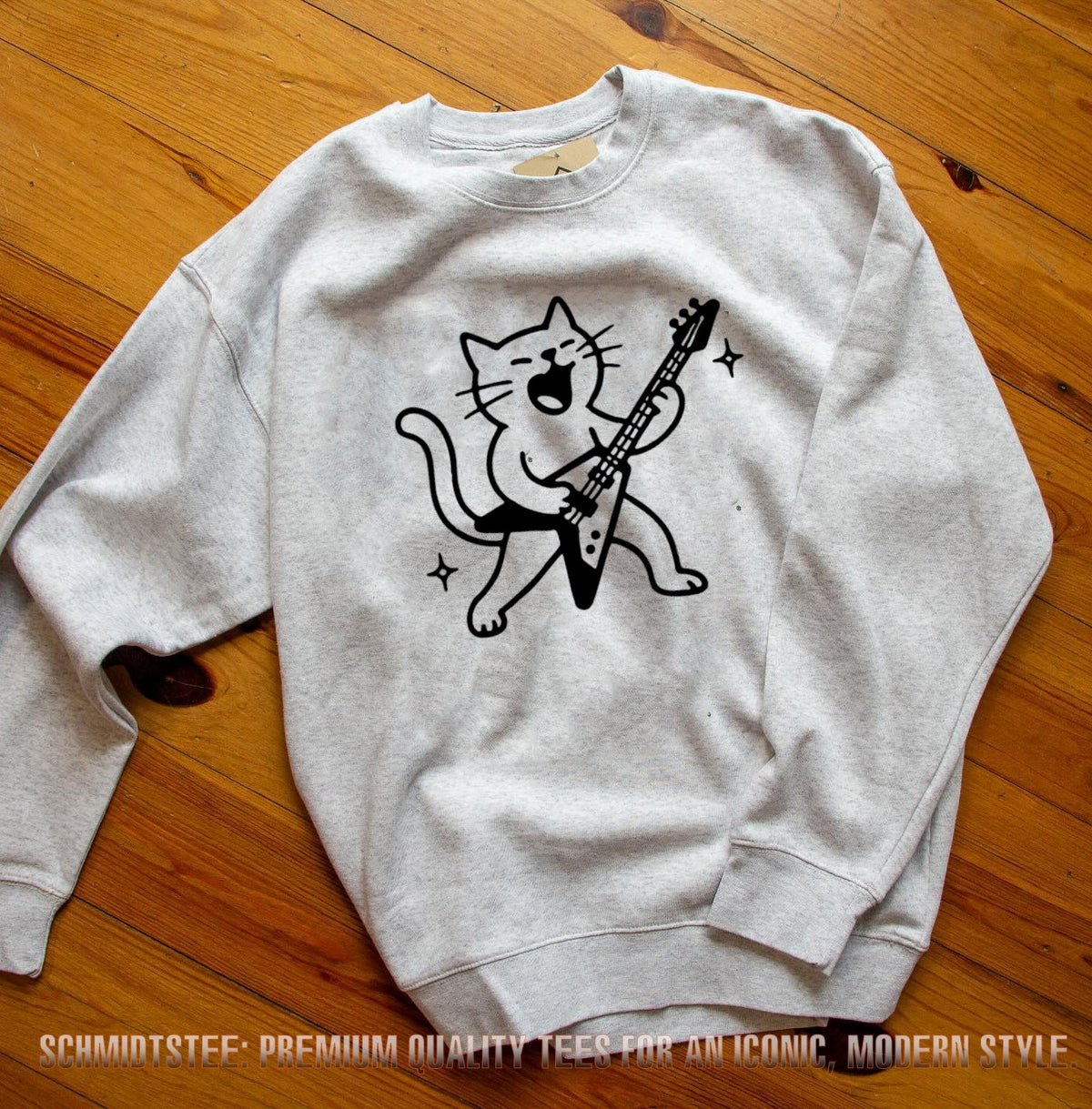 Cat playing guitar shirt