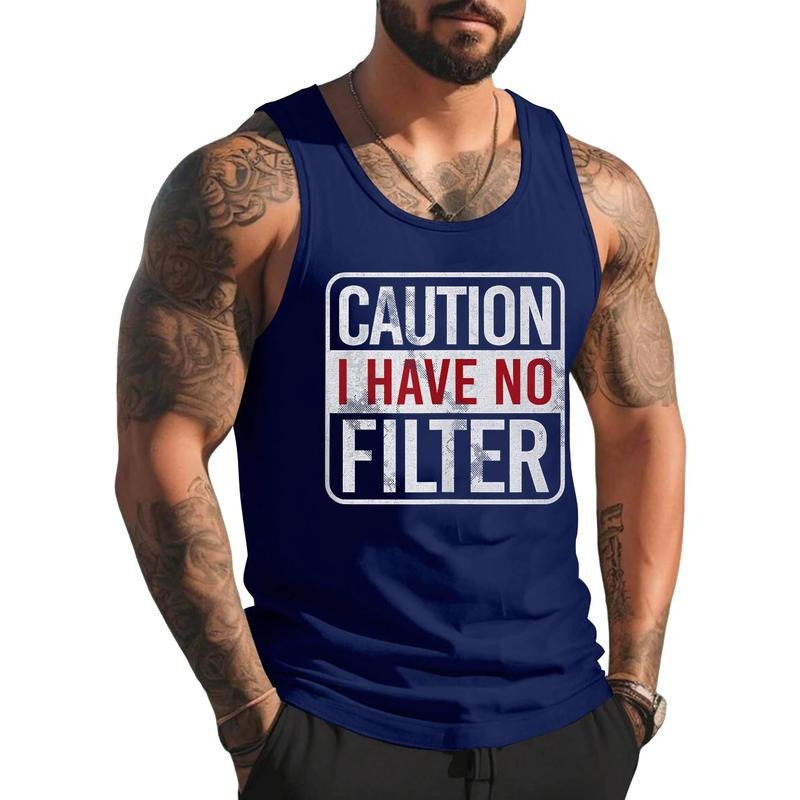 Caution I have no filter Funny sarcastic humor Unisex Tank Top, Cotton, Size S-3XL T-Shirts, Hoodie, Sweatshirt