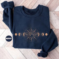 Celestial sweatshirt, moon phase hoodie, boho mystical moon and sun hoodie, boho moon astronomy outfit, spiritual moon...