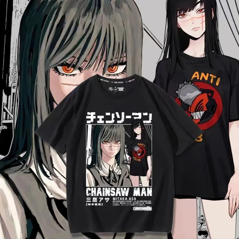 Chainsaw Man Mitaka Asa Tee | Chainsaw man Anime Tshirt Hoodie, Sweatshirt | PureTeeCo.com