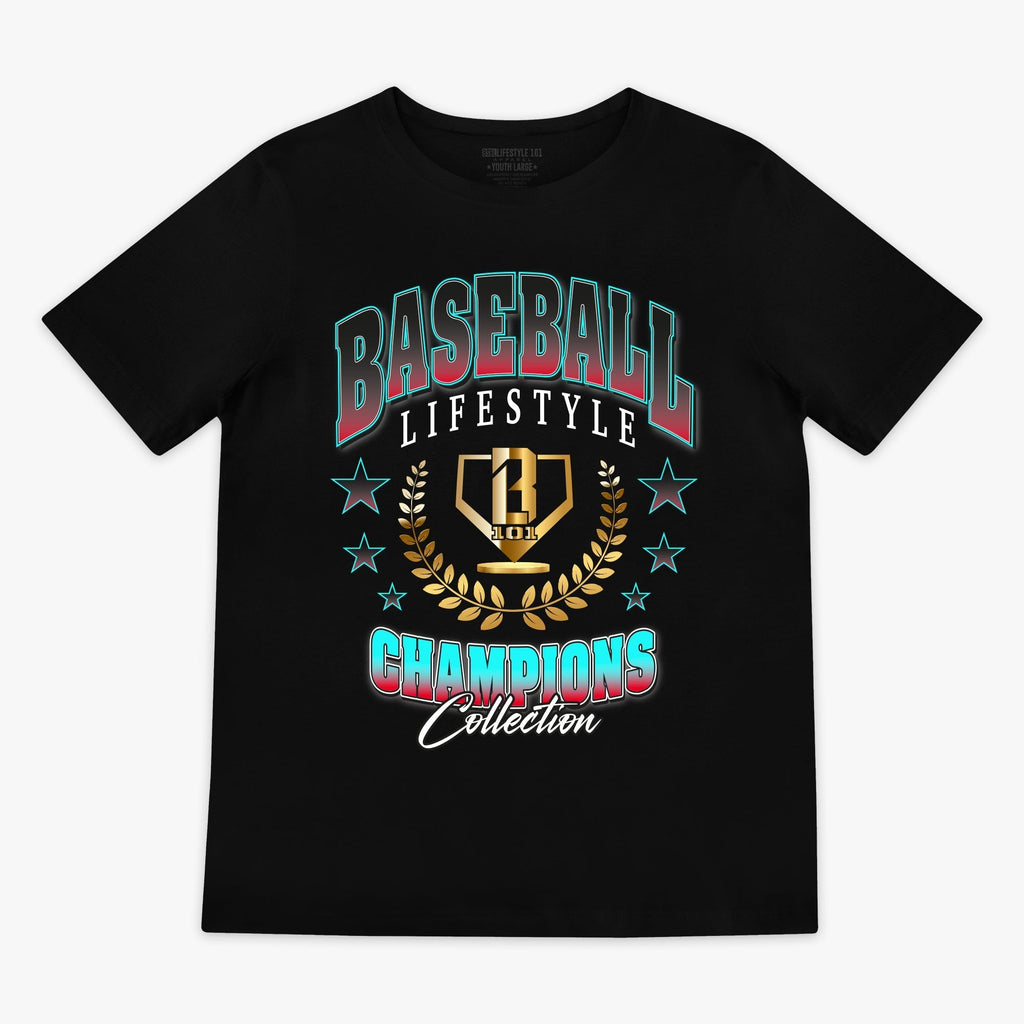 Champions Logo Youth Tee - Black Hoodie, Sweatshirt | PureTeeCo.com (Image 1)