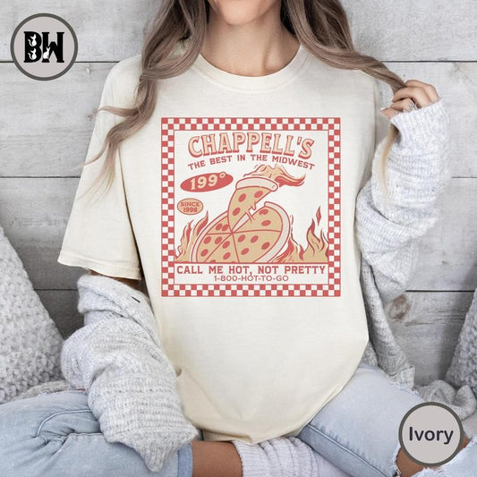 Chappell Roan HOT TO GO Shirt, Chappell Roan T-Shirt, Comfort Colors Shirt, Retro Pizza Graphic, Vintage Style Unisex Jersey Shirt