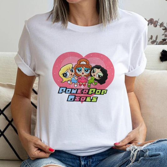 Chappell Roan PowerPop Girls T-Shirt - Cotton, Short Sleeve, All Seasons, Machine Washable, Fitted, Graphic, Crew Neck, Top, Womenswear Underwear Lady