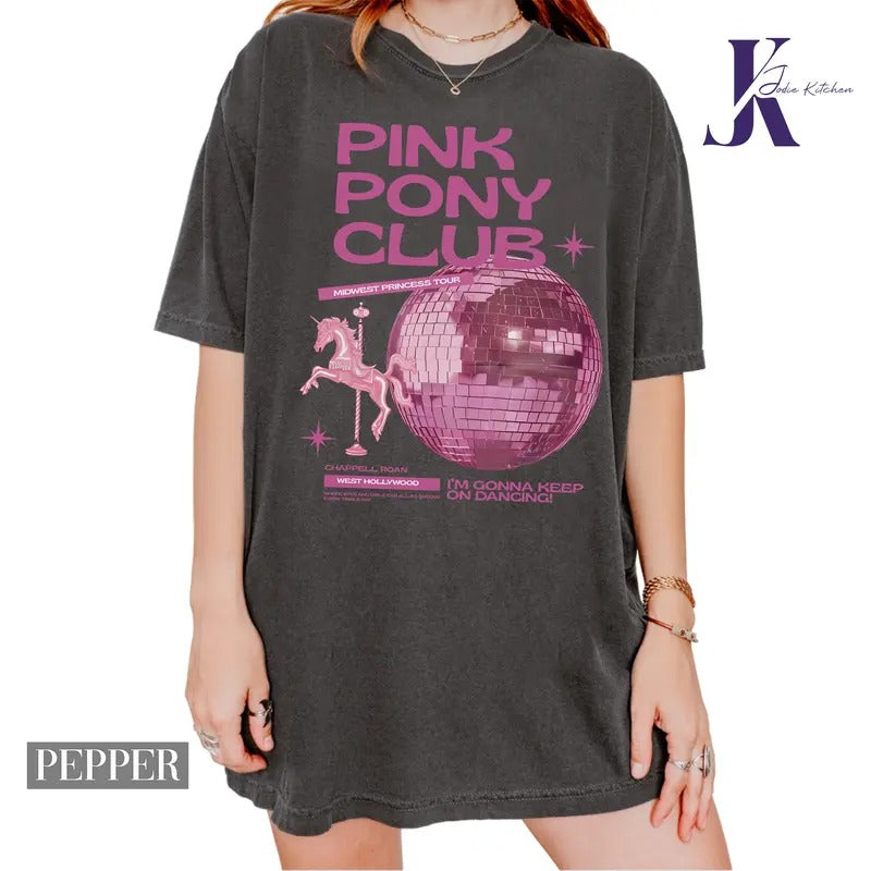 Chappell Roan T-Shirt,Pink Pony Club Comfort Colors Shirt, Pink Pony Girl Tee, Midwest Princess Tour Shirt, Sapphic...