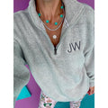 Charcoal Gray Embroidered Quarter Zip Pullover T-Shirts, Hoodie, Sweatshirt | PureTeeCo.com