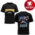 Chargers Happy New Year 2026 Two Sided Shirt