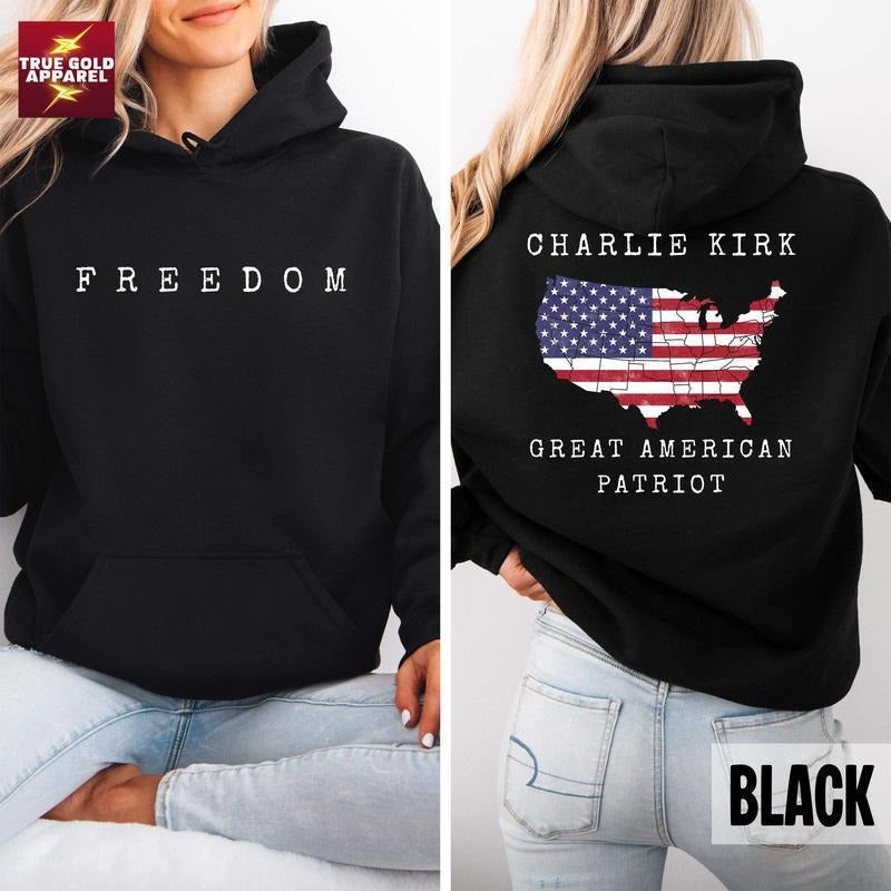 Charlie Kirk Great American Patriotic Memorial Hoodie, Charlie Kirk Shot Dead at Utah College Event Tee, Graphic Design...